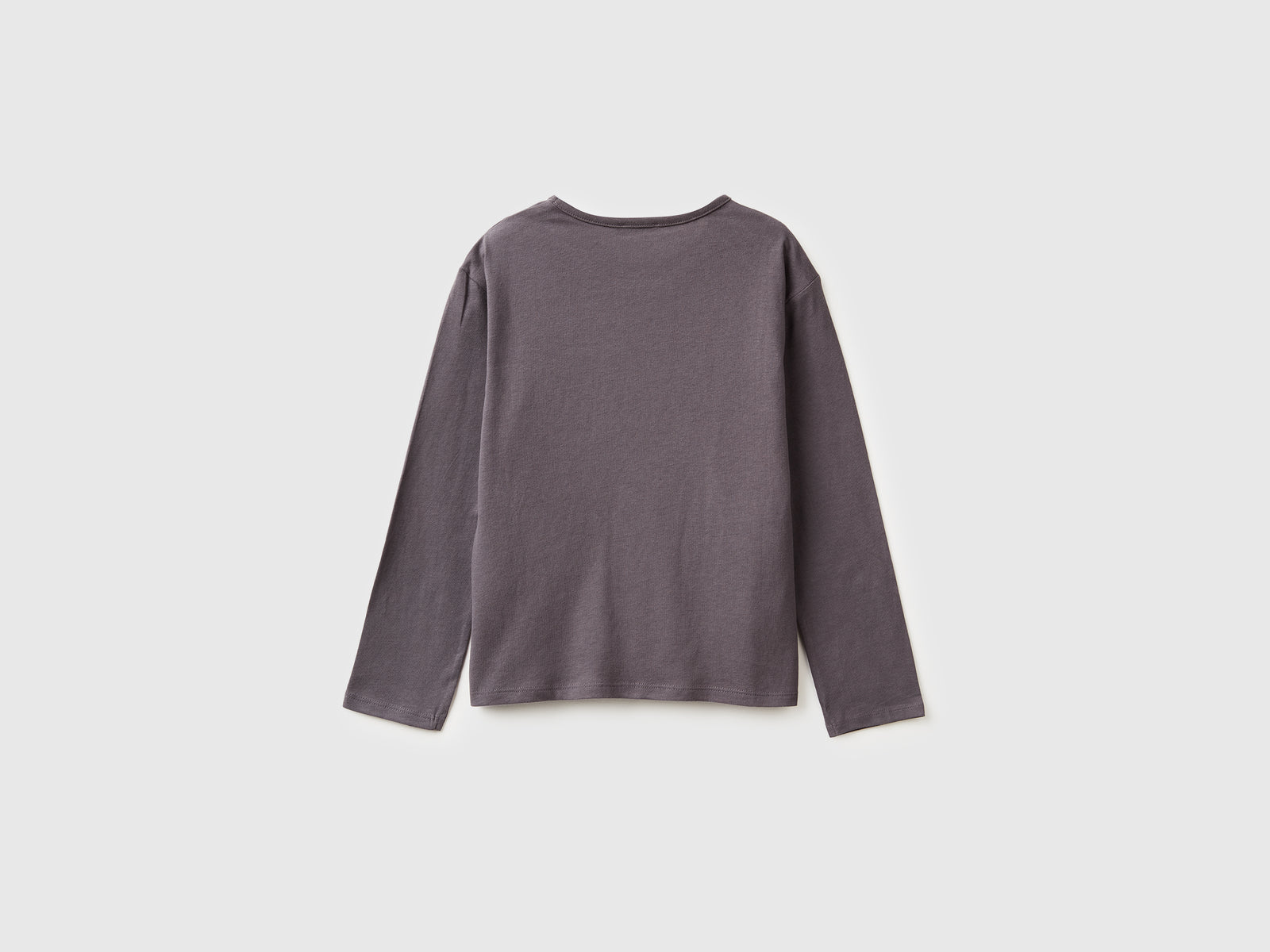 T-shirt in caldo cotone con paillettes da bambina malva scuro 2 | Benetton Outlet