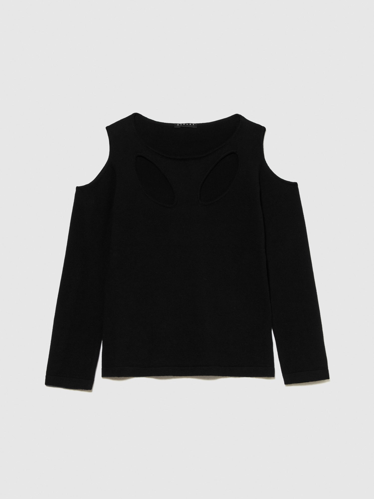 Maglia slim fit con cut-out da donna nero | Sisley Outlet