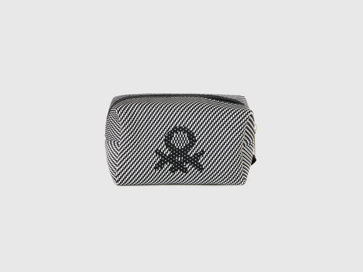 Beauty case jacquard bianco e