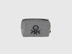 Beauty case jacquard bianco e