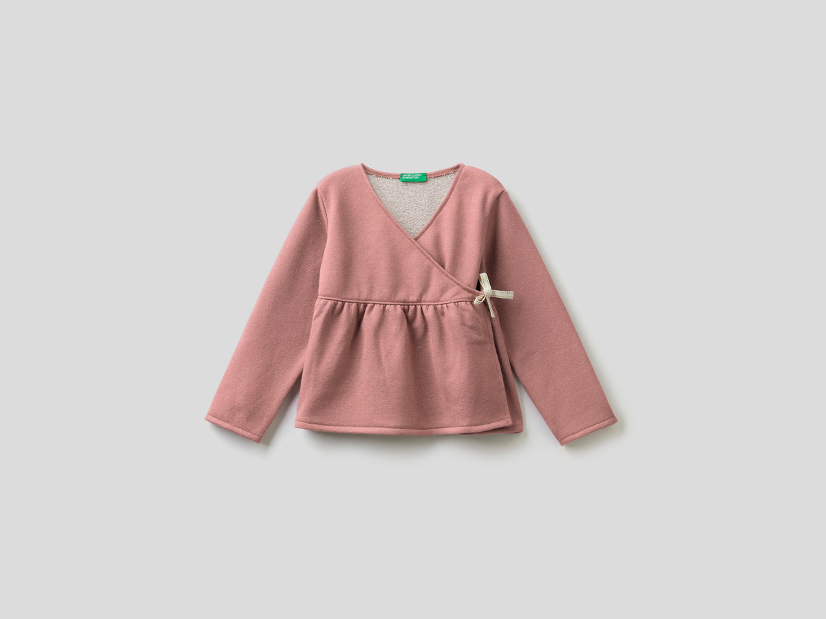 Felpa incrociata con lurex