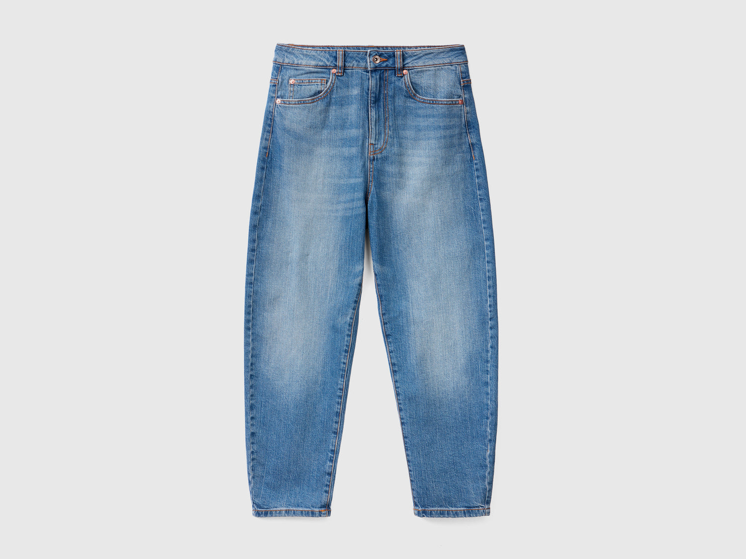 Jeans balloon fit 100% cotone da donna blu | Benetton Outlet