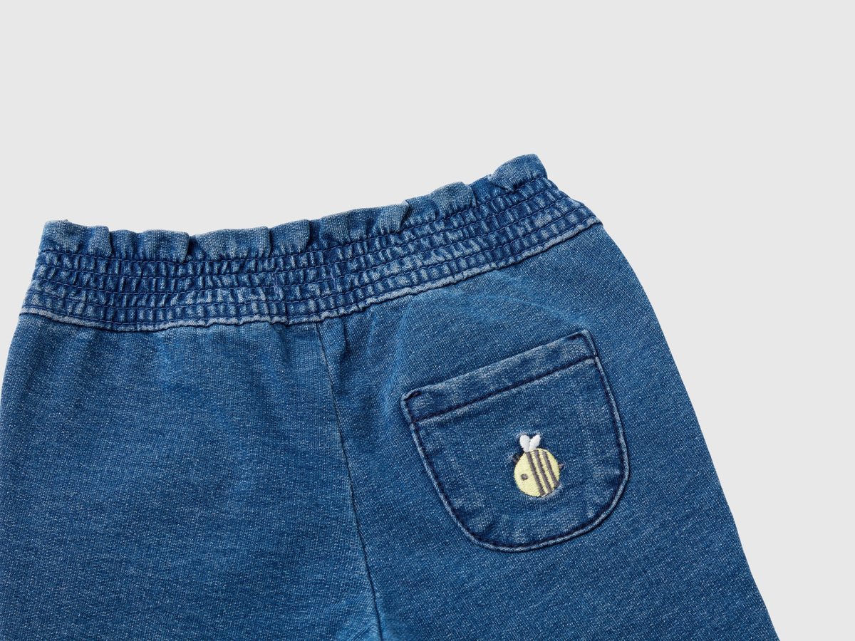 Pantaloni in felpa effetto denim