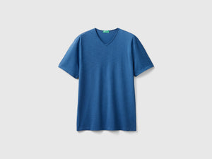 T-shirt 100% cotone con scollo a V