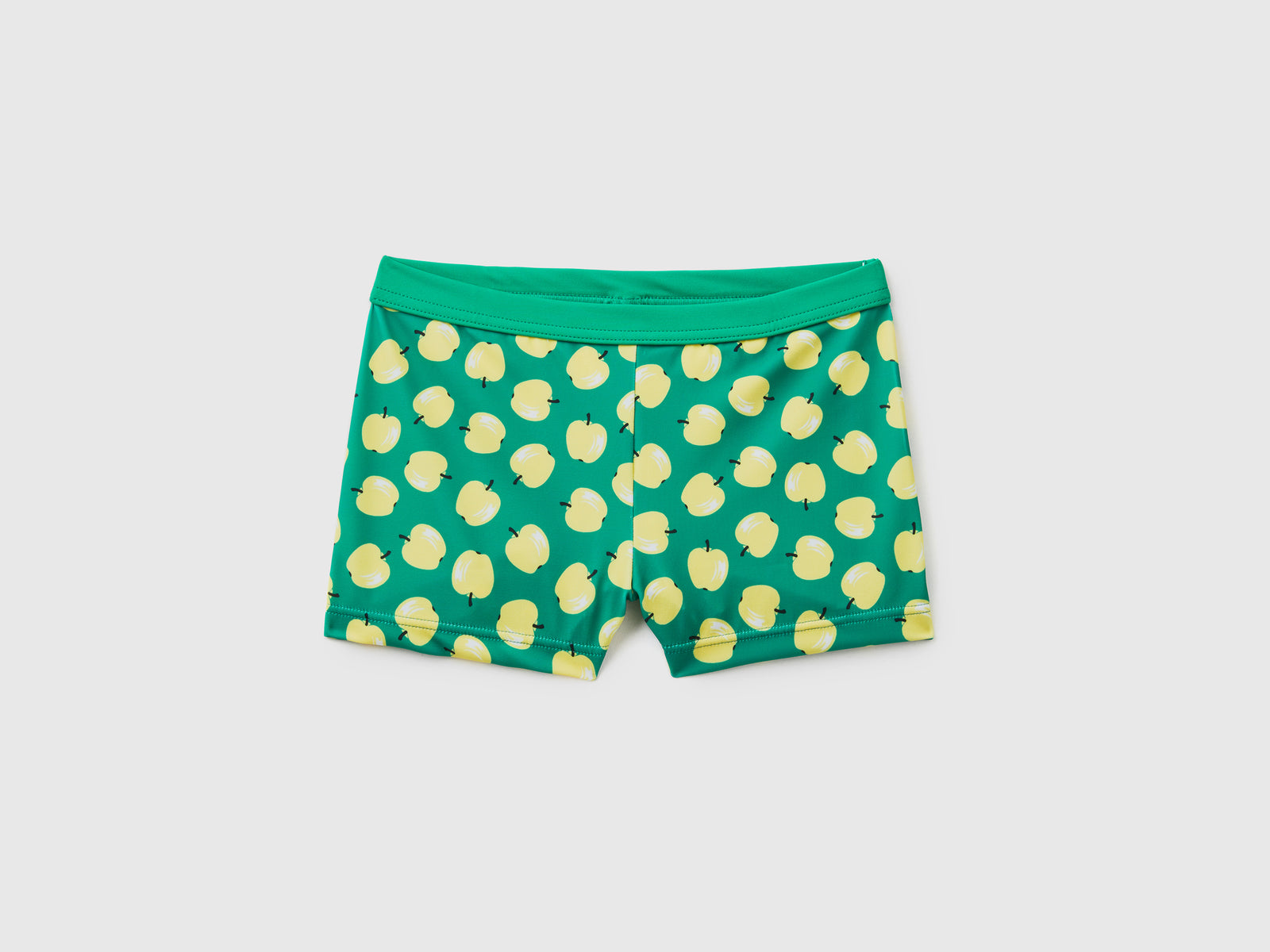 Costume boxer aderente in tessuto elasticizzato da bambino verde | Benetton Outlet