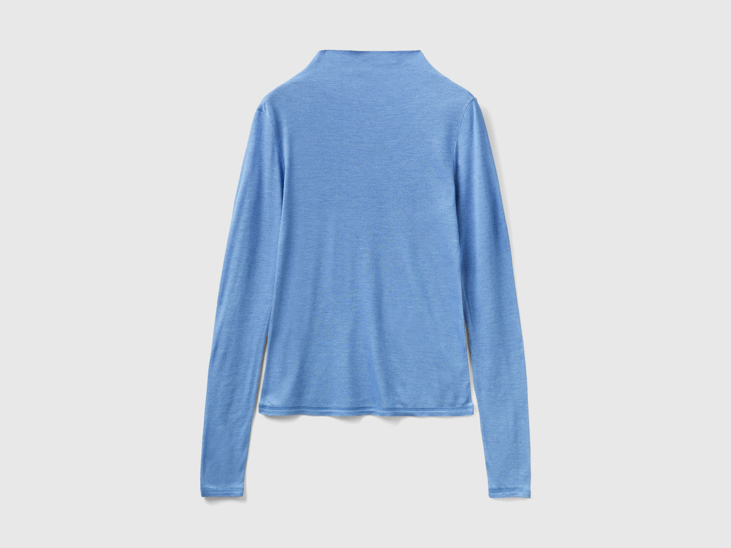 Maglietta in misto lana e viscosa da donna azzurro | Benetton Outlet