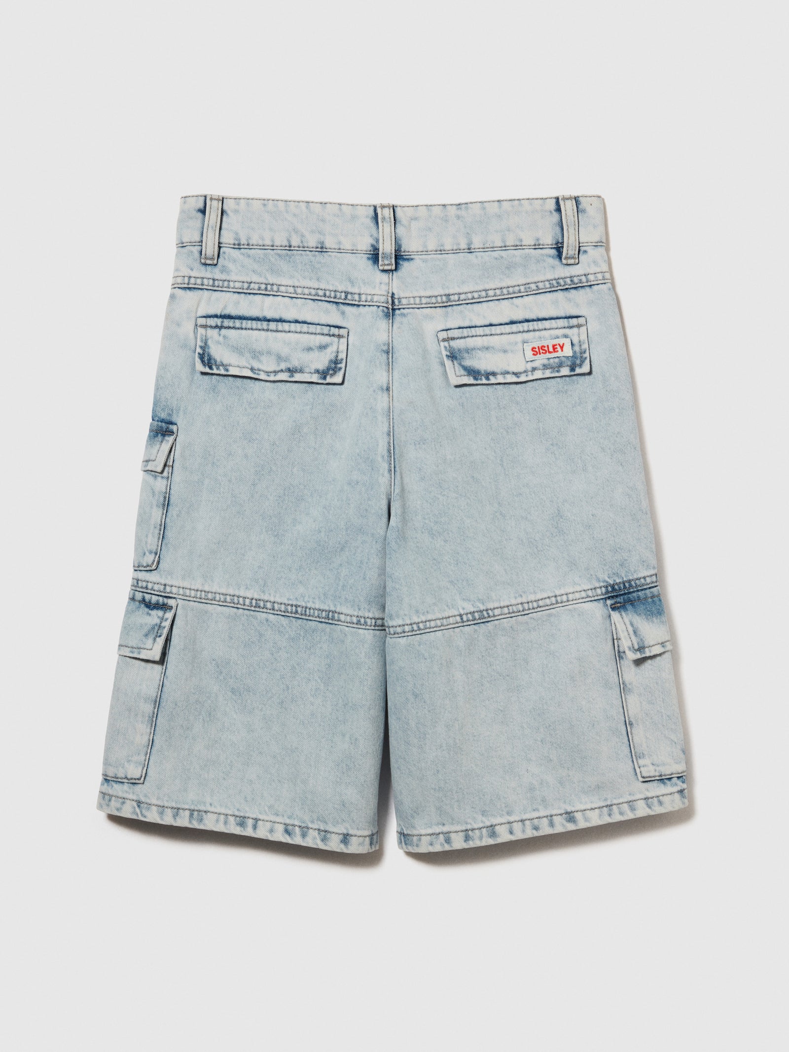 Bermuda di jeans con tasconi da bambino azzurro 2 | Sisley young Outlet