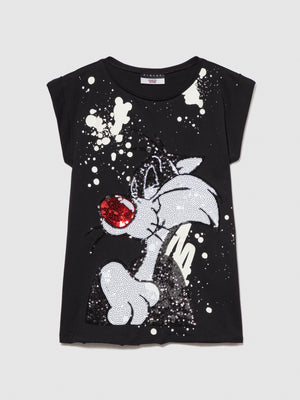 T-shirt over con paillettes ©Looney Tunes