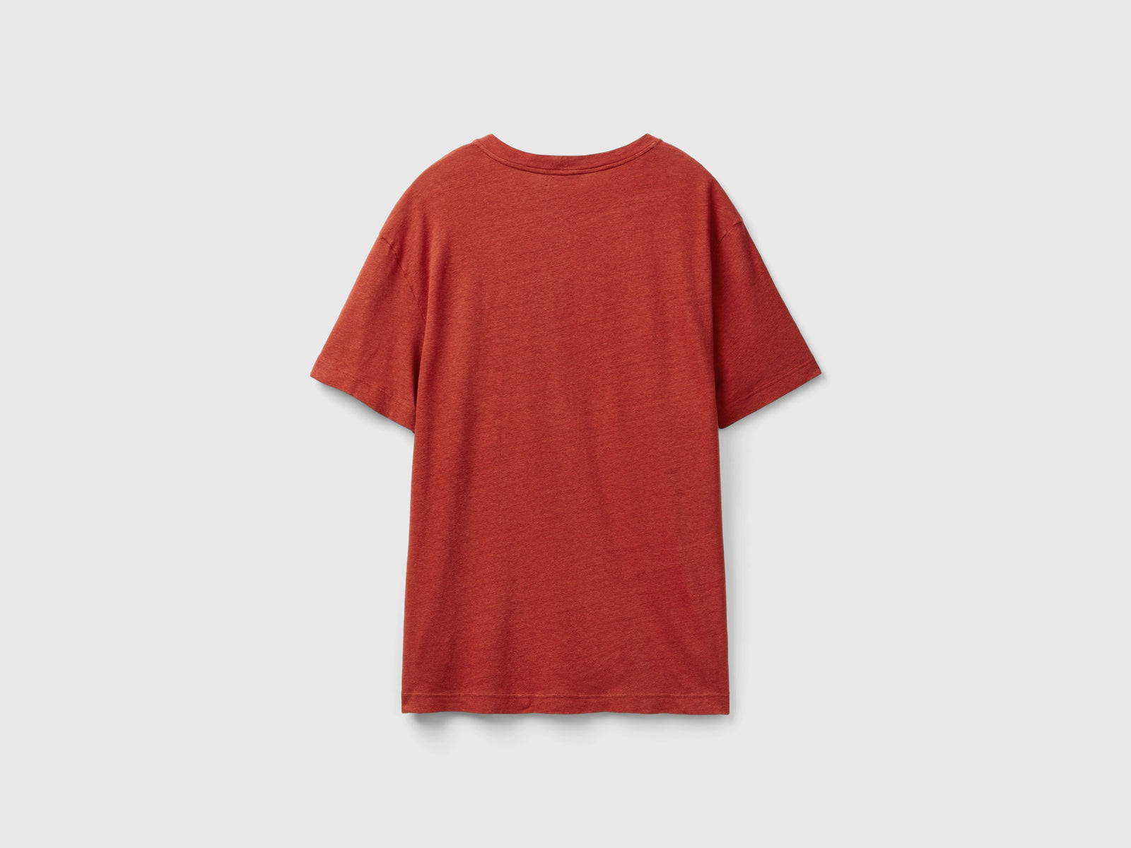 Maglietta in misto lino da uomo arancione 2 | Benetton Outlet