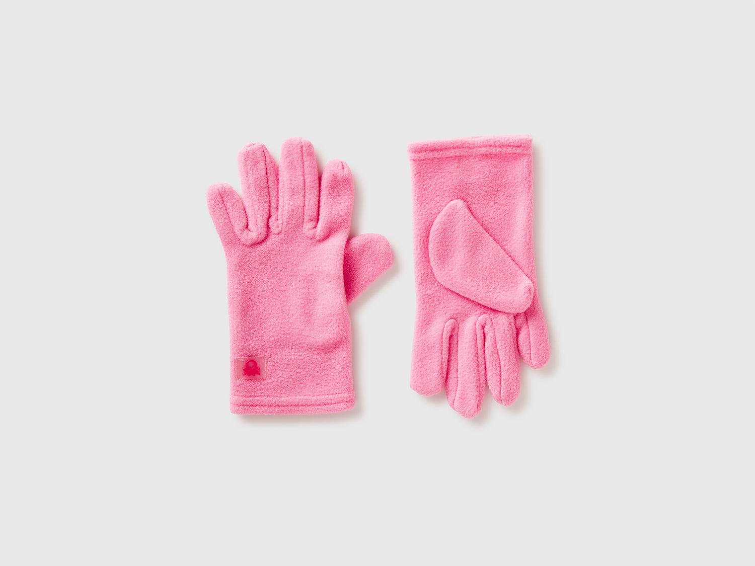 Guanti in pile da bambino rosa | Benetton Outlet