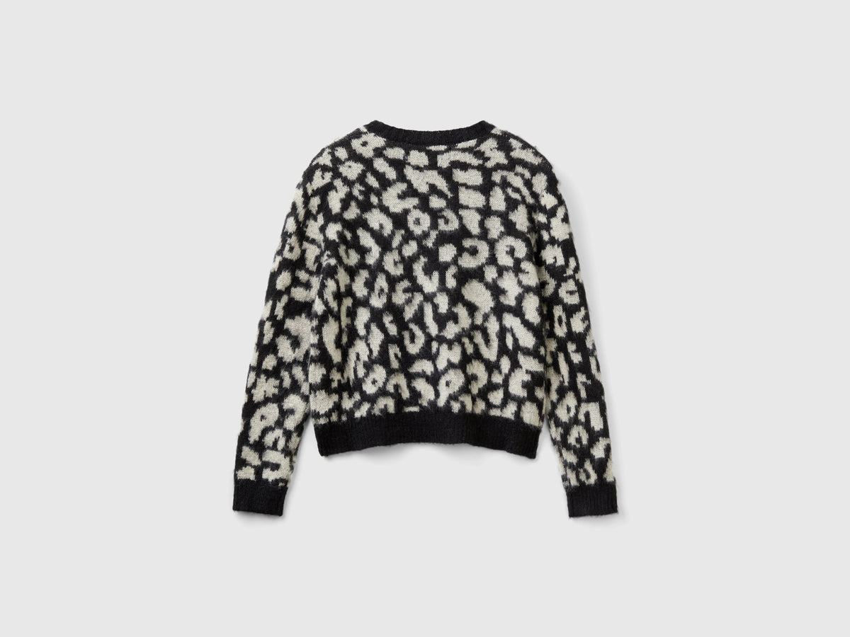 Maglione animalier in misto mohair