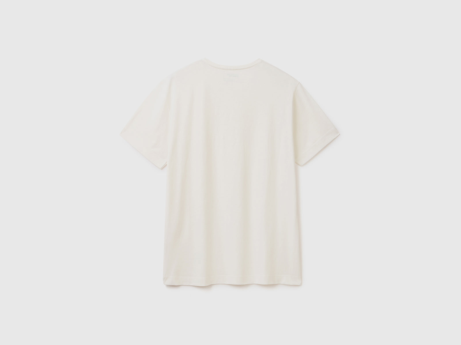 T-shirt in misto cotone e cashmere da uomo bianco panna 2 | Benetton Outlet