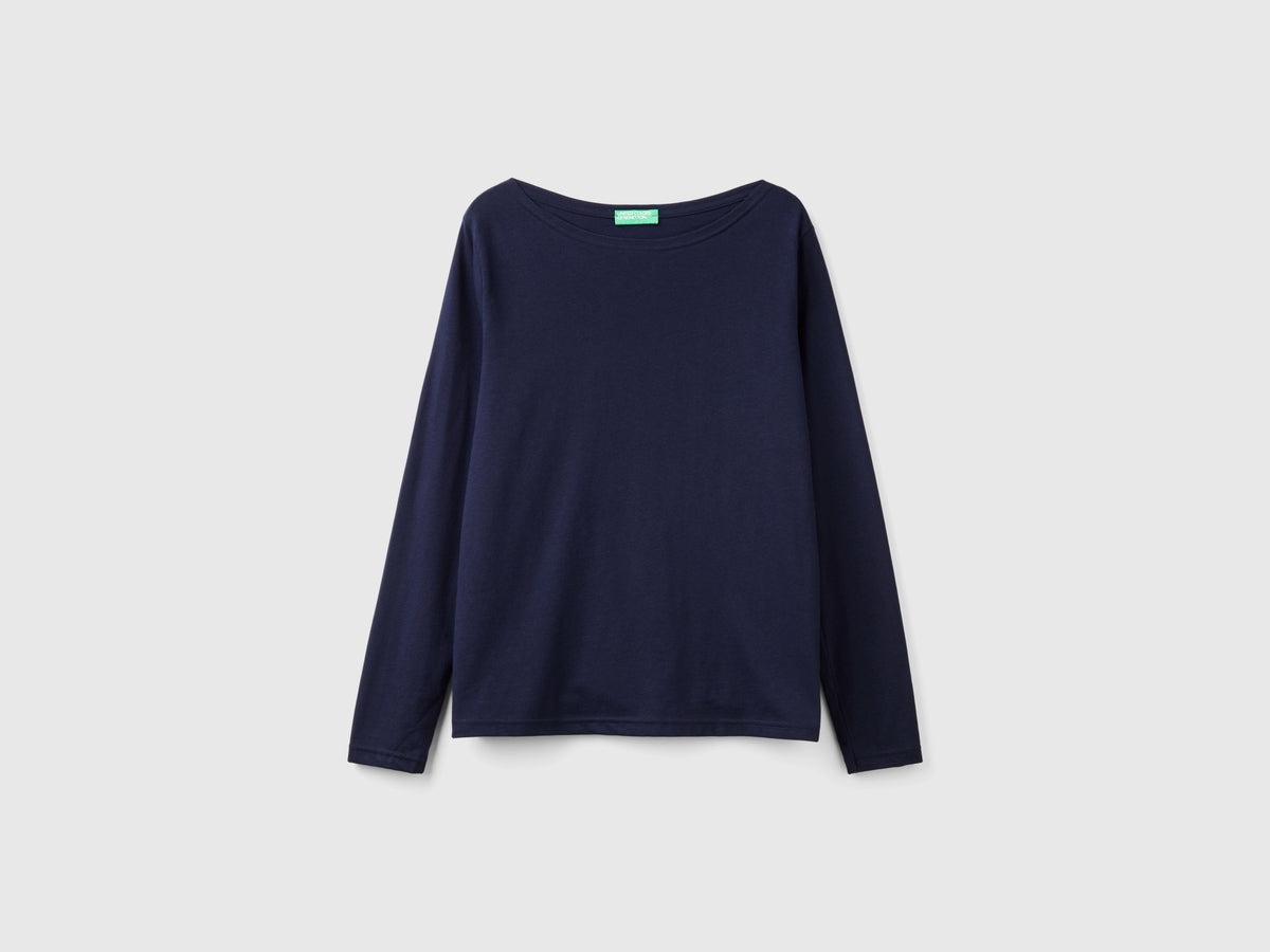 T-shirt con scollo a barchetta 100% cotone
