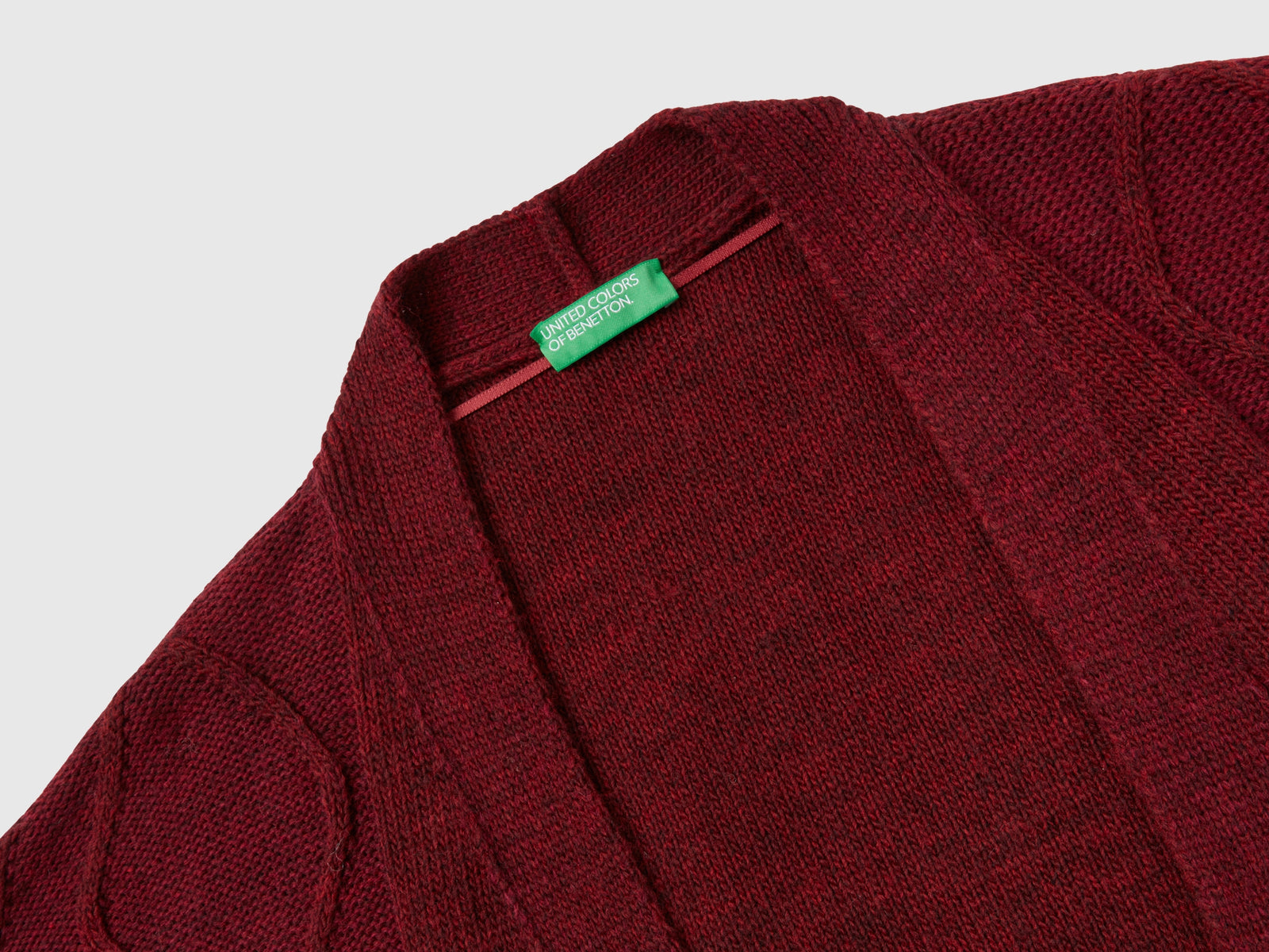 Cardigan con trecce e losanghe da donna bordeaux 3 | Benetton Outlet