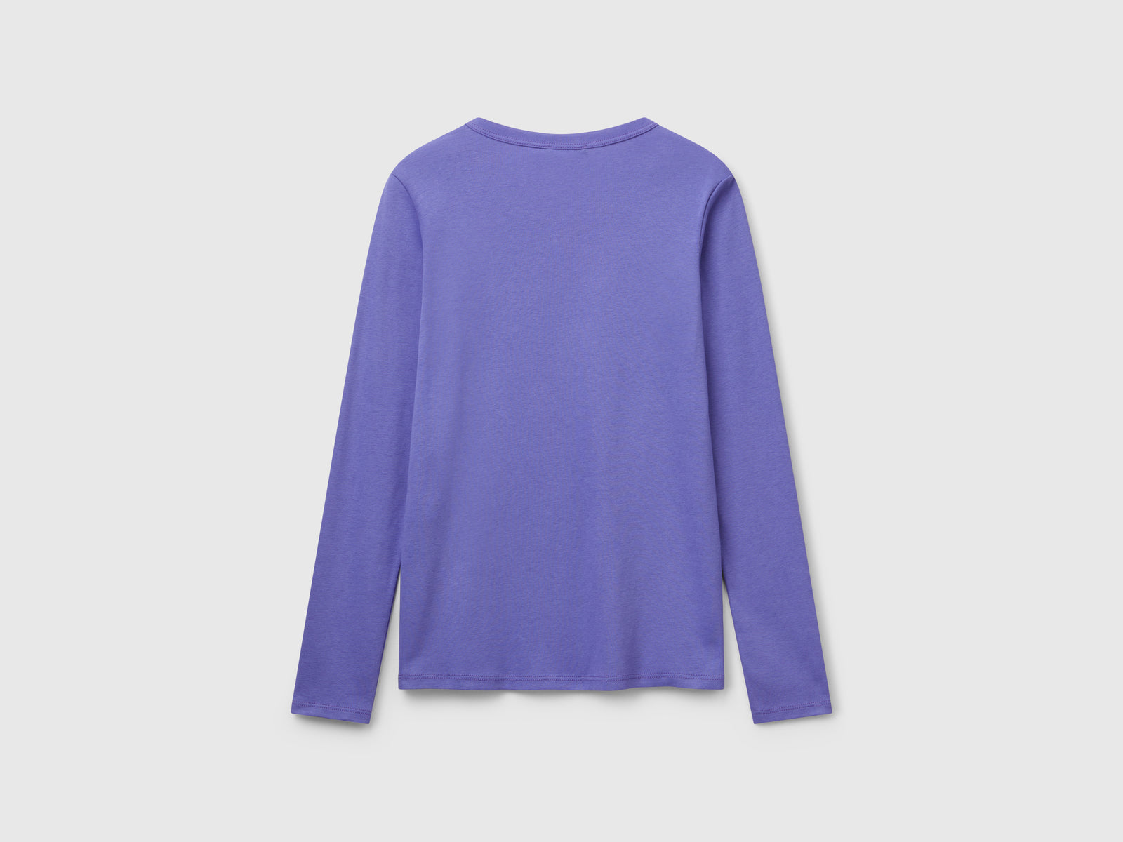 T-shirt manica lunga 100% cotone da donna viola 2 | Benetton Outlet