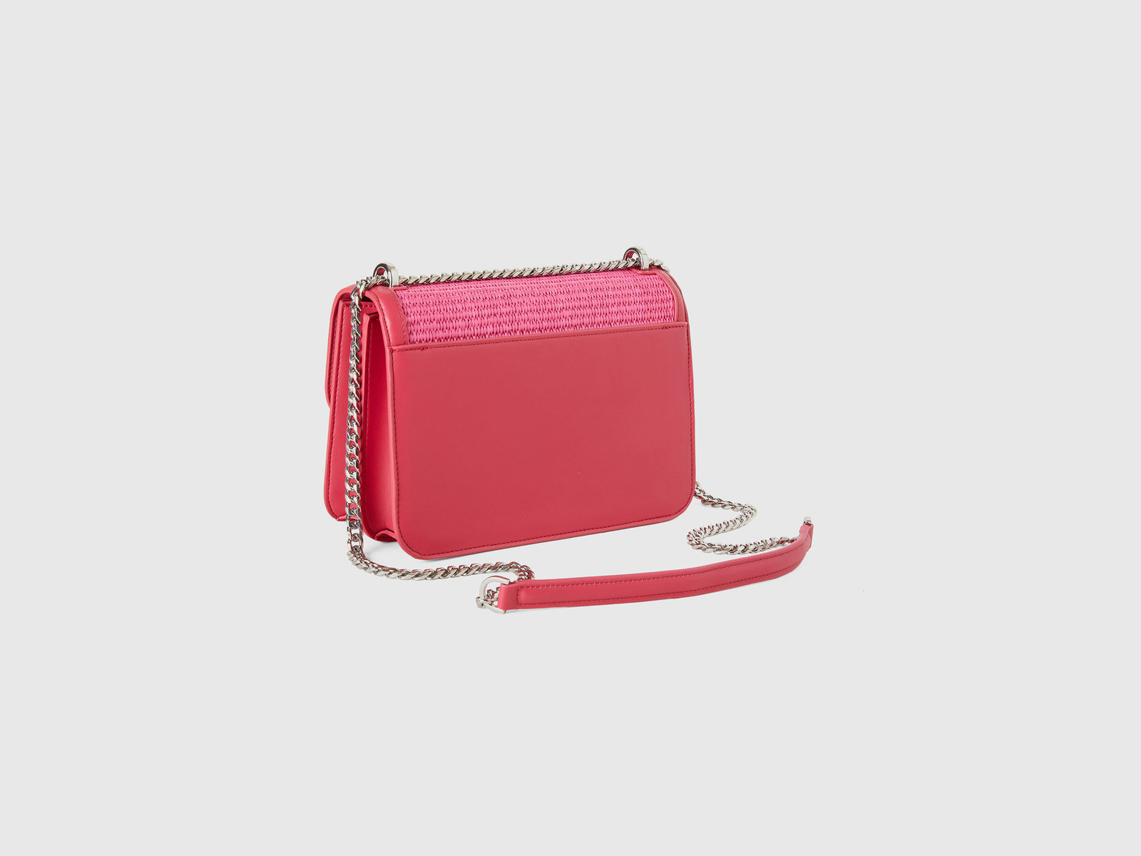 Borsa media effetto rafia da donna fucsia 2 | Benetton Outlet