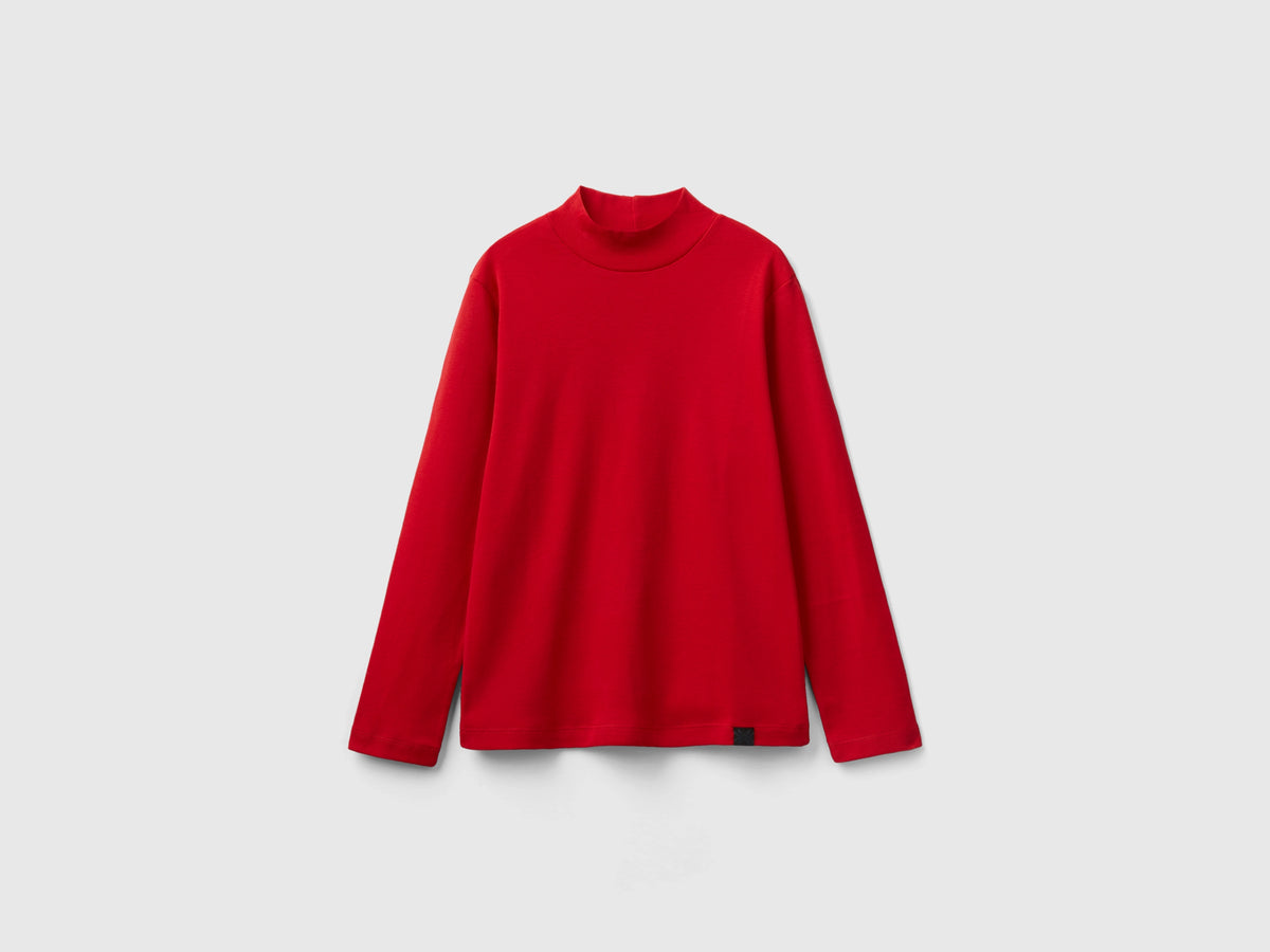 T-shirt lupetto a costine