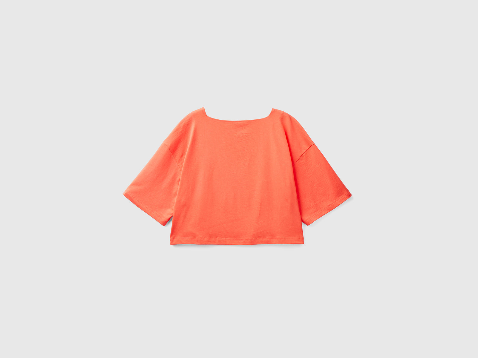 Maglietta boxy fit in puro cotone leggero da donna arancione 2 | Benetton Outlet
