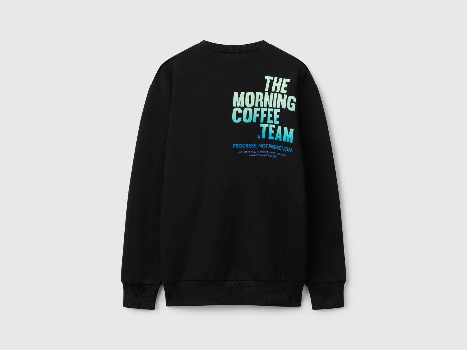 Felpa con stampa slogan da bambino nero 2 | Benetton Outlet