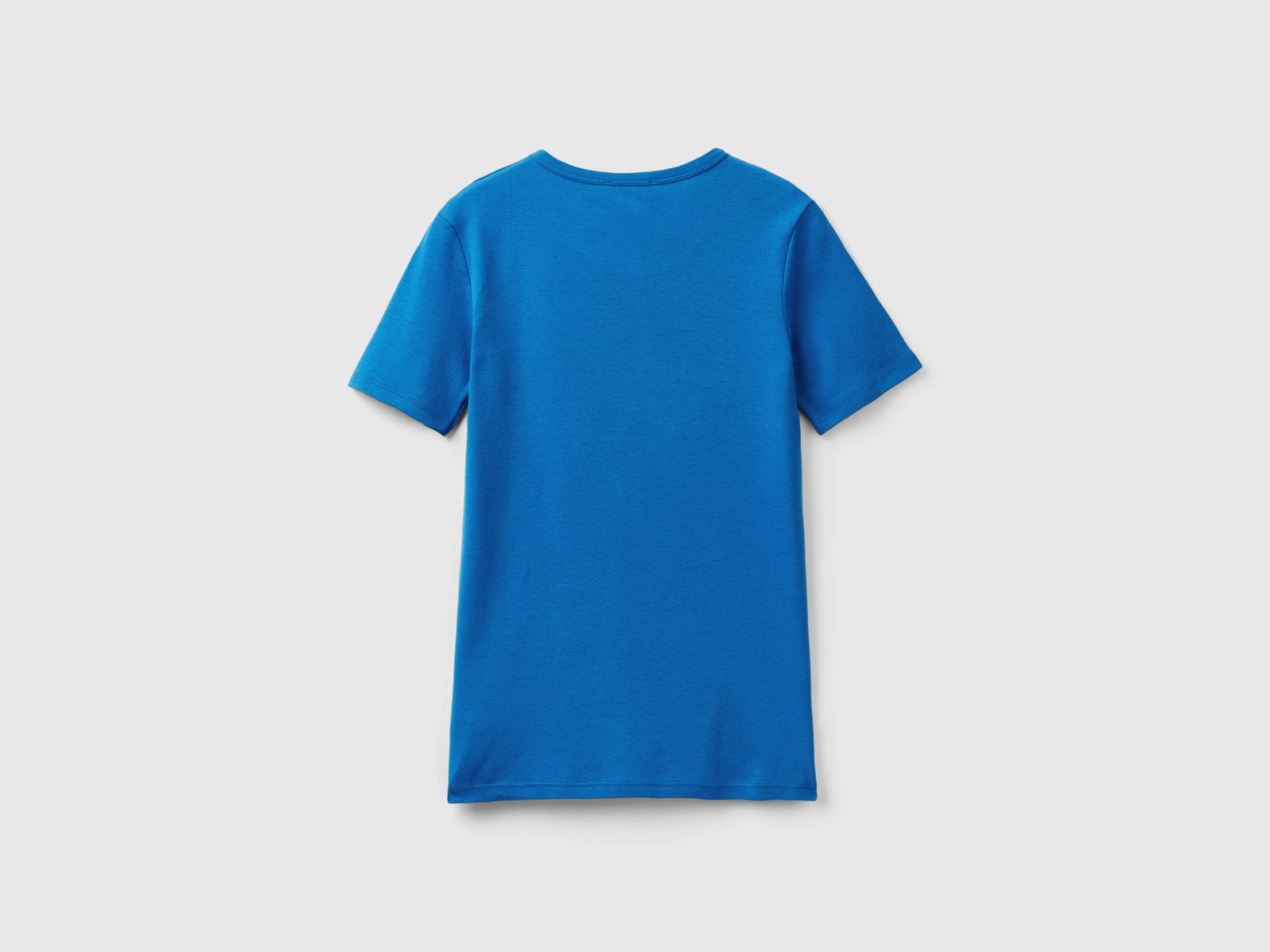T-shirt in cotone a fibra lunga da donna blu 2 | Benetton Outlet