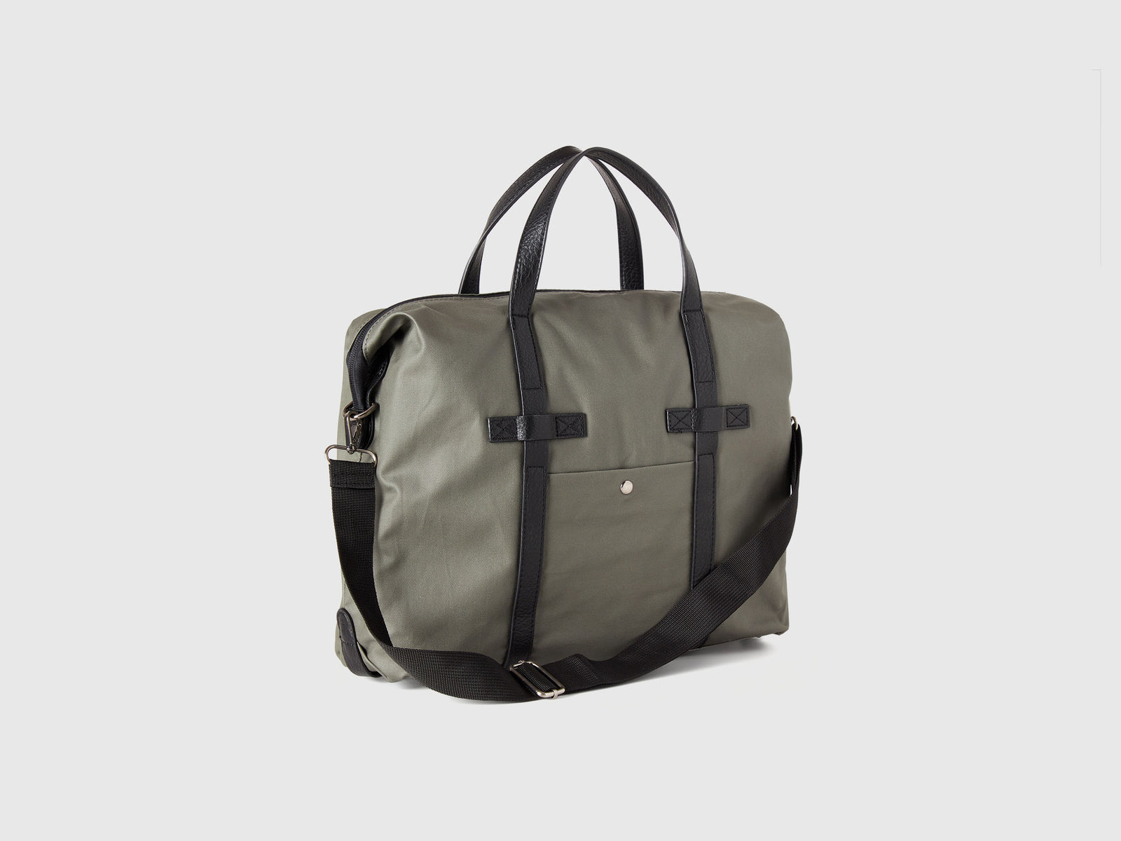 Borsa Messenger in tessuto spalmato da uomo verde militare 2 | Benetton Outlet