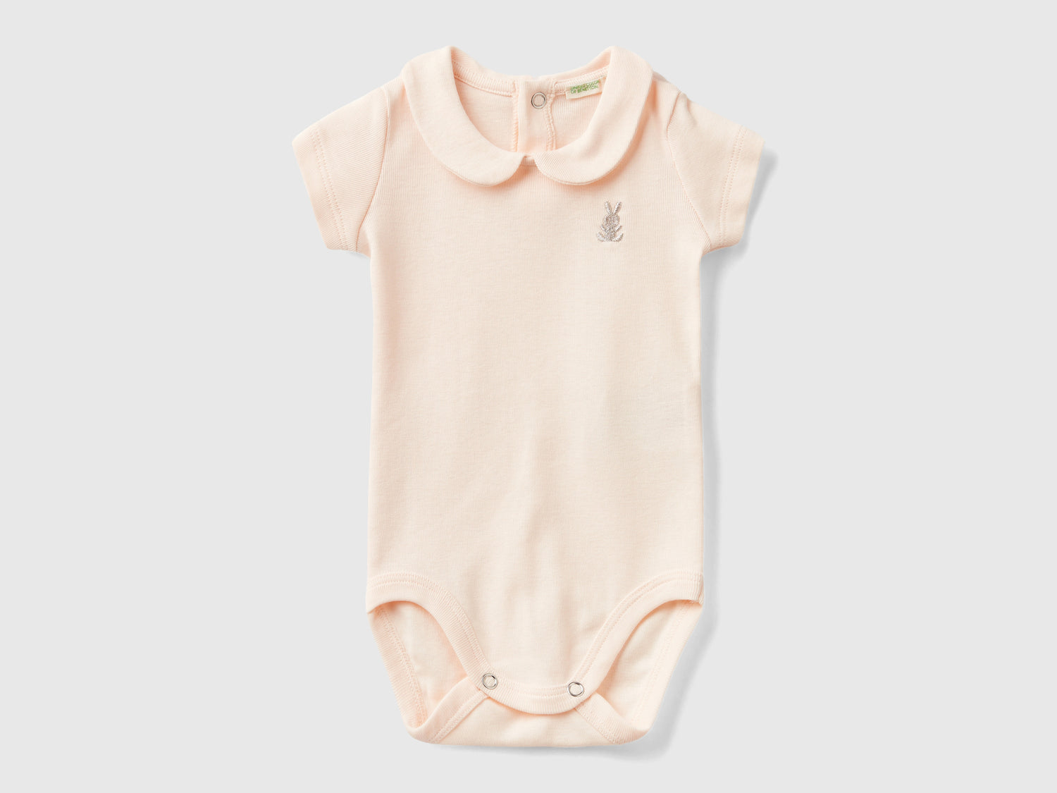 Body con colletto in cotone biologico da neonato pesca | Benetton Outlet