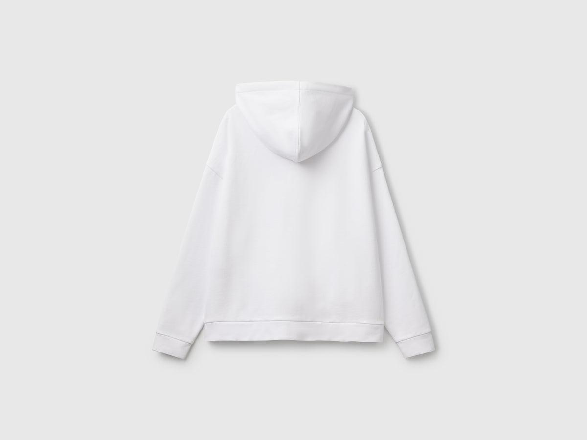 Felpa 100% cotone con zip e cappuccio