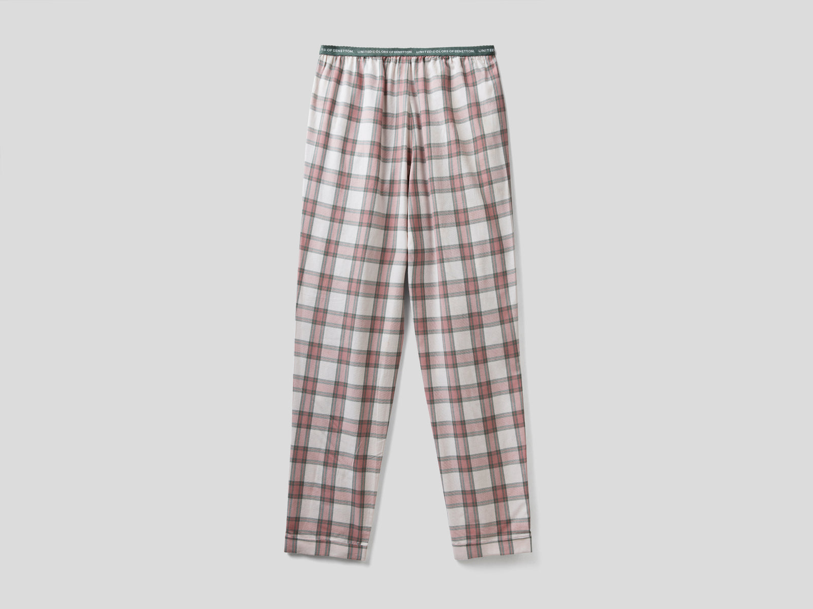 Pantaloni a quadri in flanella da donna grigio chiaro 2 | Benetton Outlet
