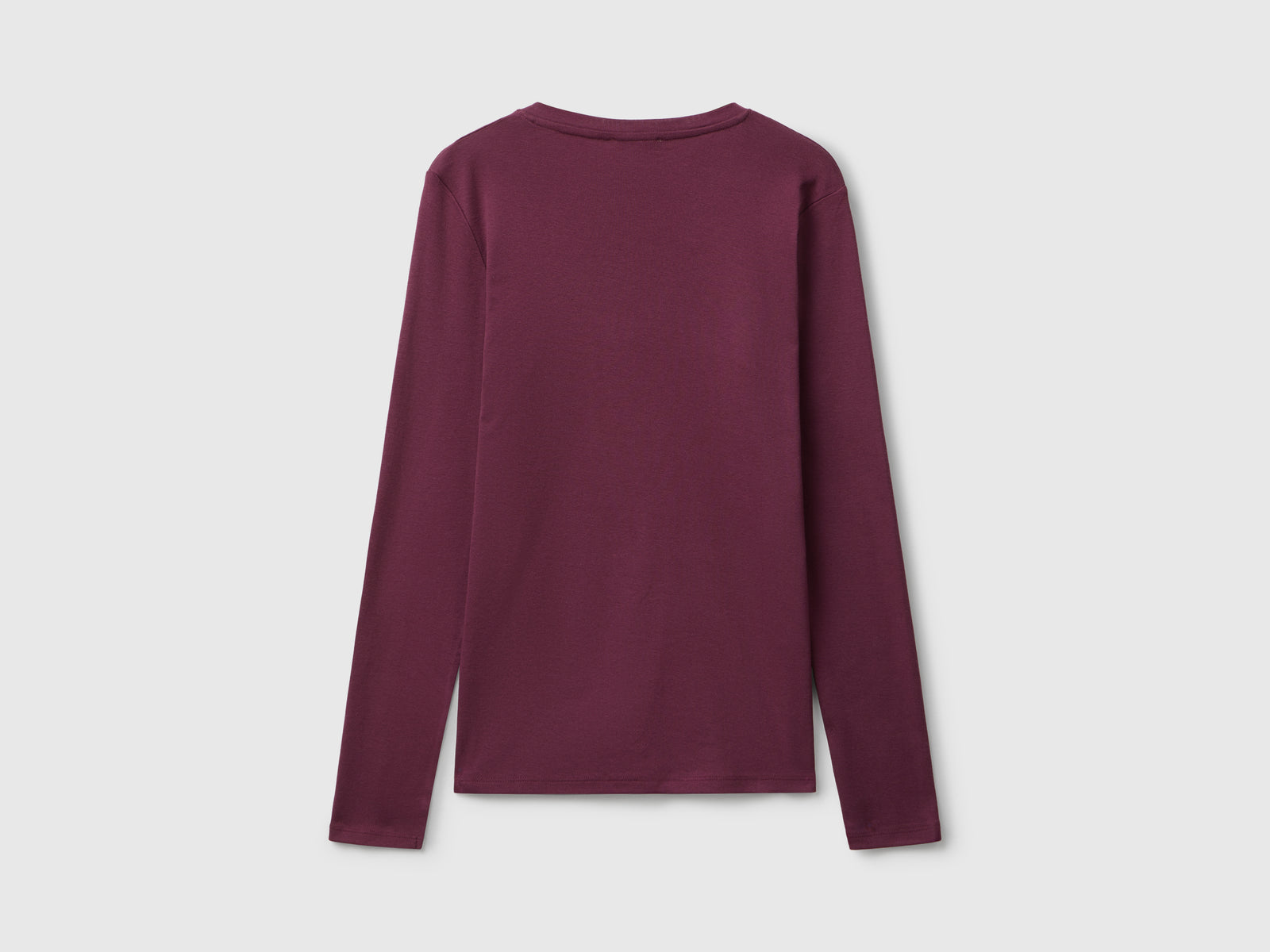 T-shirt  viola con scollo a V da donna prugna 2 | Benetton Outlet