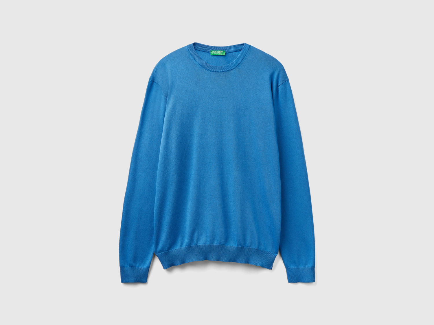 Maglia girocollo 100% cotone da uomo blu | Benetton Outlet