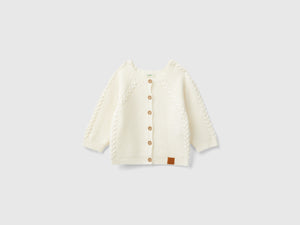 Cardigan con trecce in misto lana riciclata