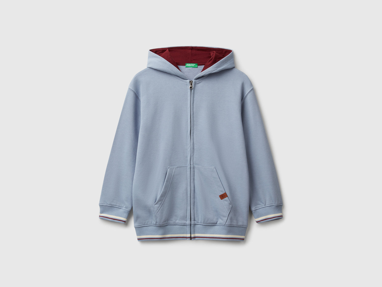 Felpa over fit con stampa da bambino azzurro | Benetton Outlet