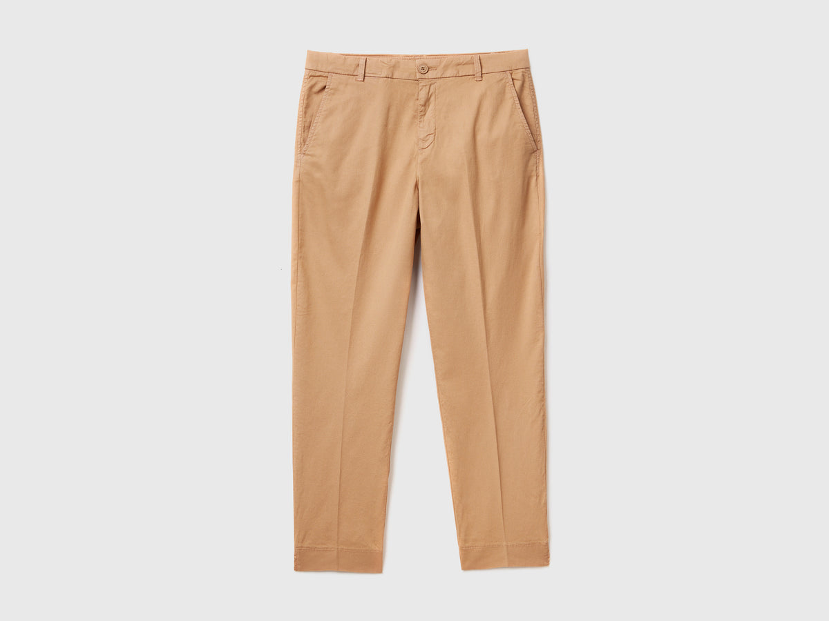 Chino cropped in cotone stretch