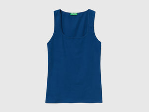 Morbido top smanicato in cotone elasticizzato