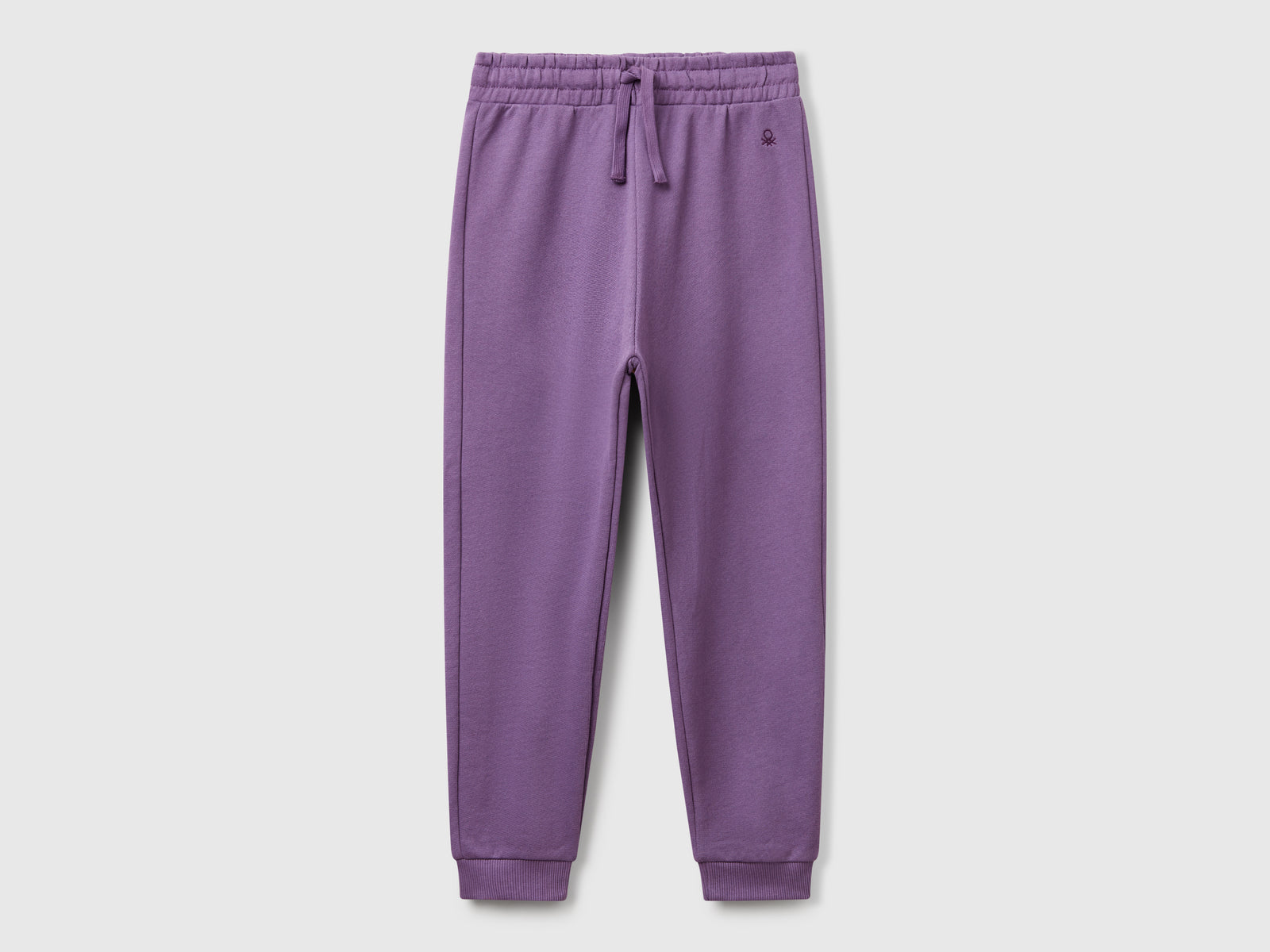 Pantaloni in felpa con logo da bambina viola | Benetton Outlet