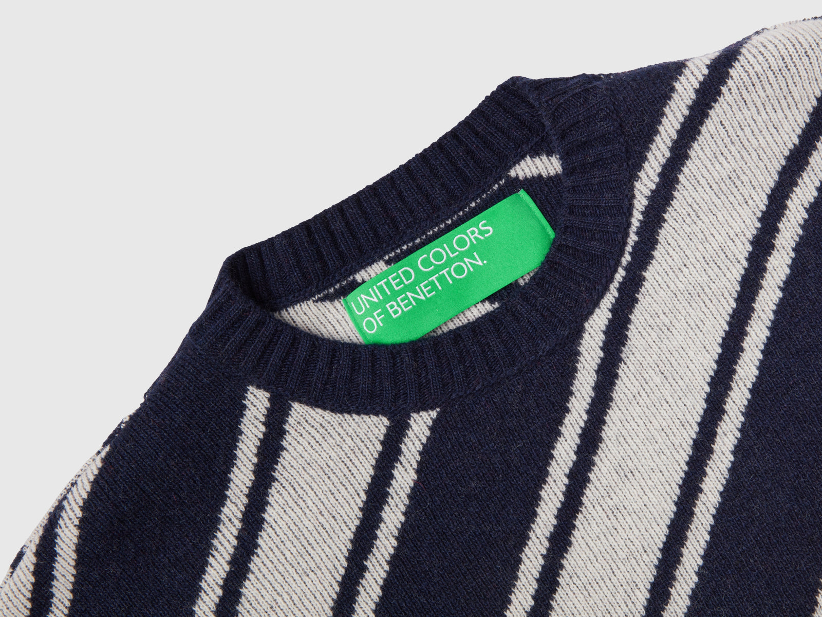 Maglia a righe regimental da donna blu scuro 3 | Benetton Outlet