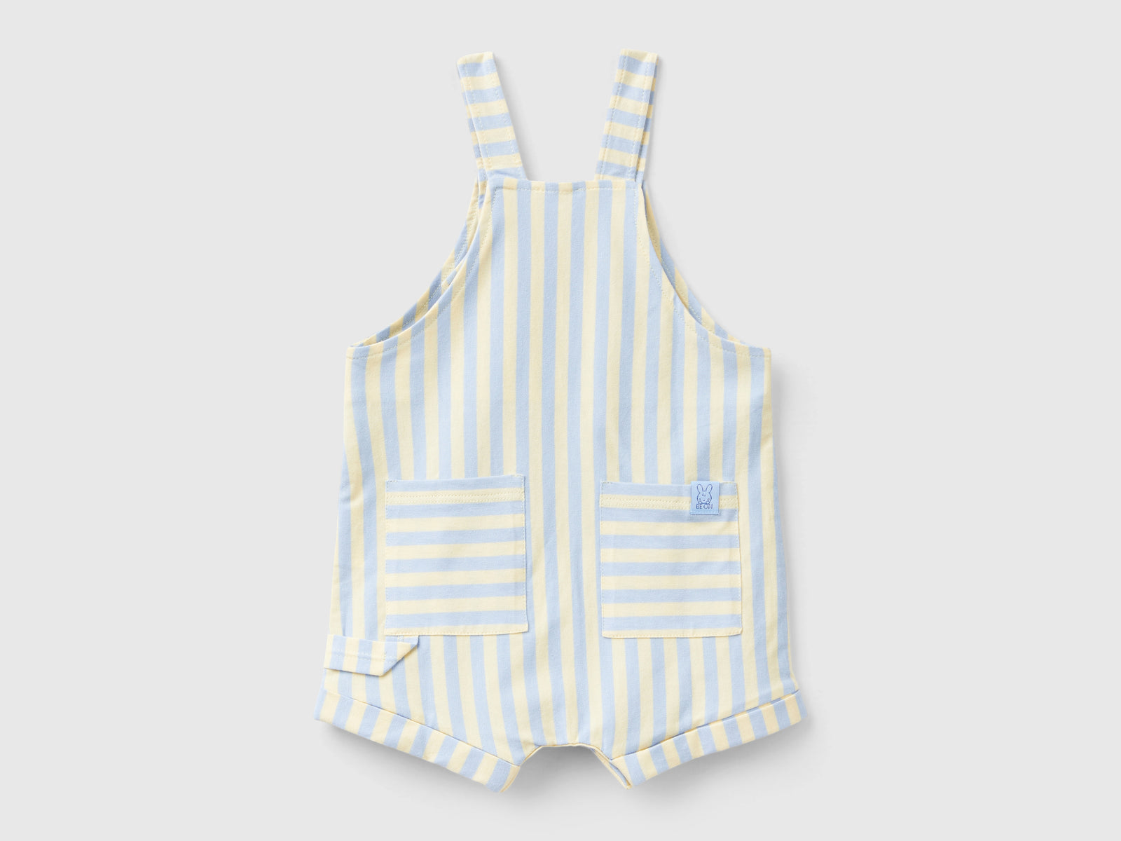 Salopette a righe in cotone bio da neonato multi-color 2 | Benetton Outlet