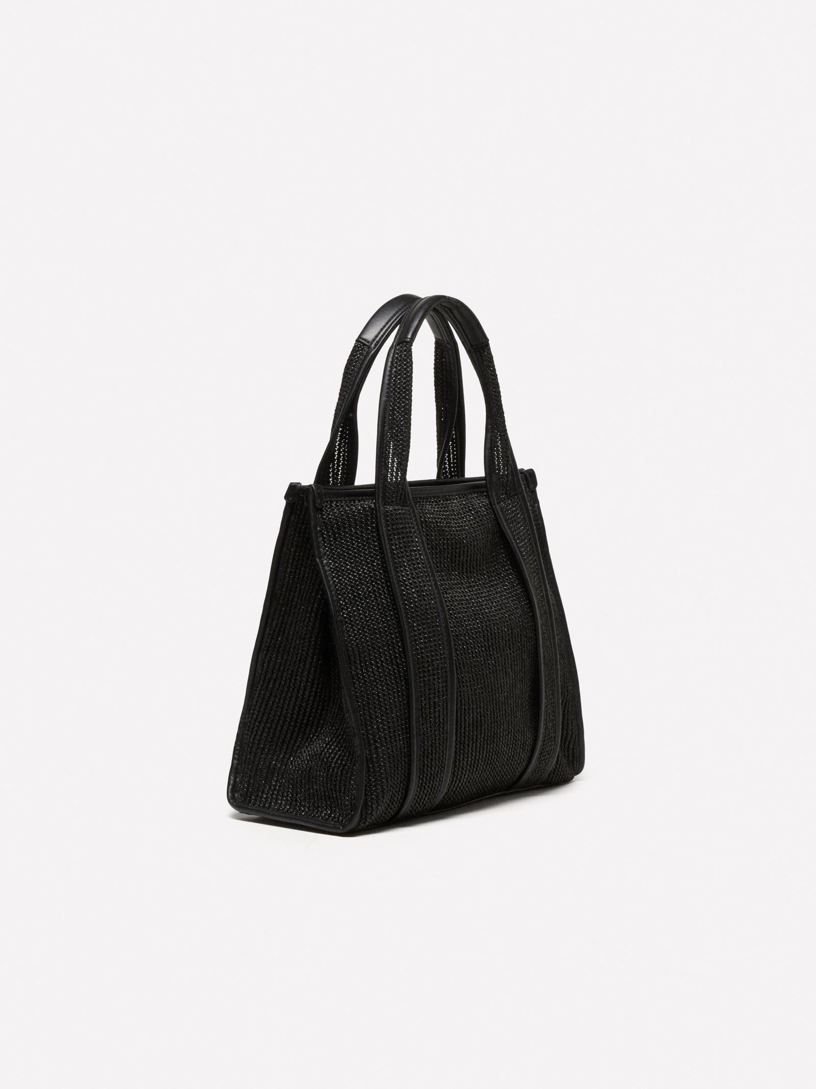 Shopper effetto paglia da donna nero 4 | Sisley Outlet