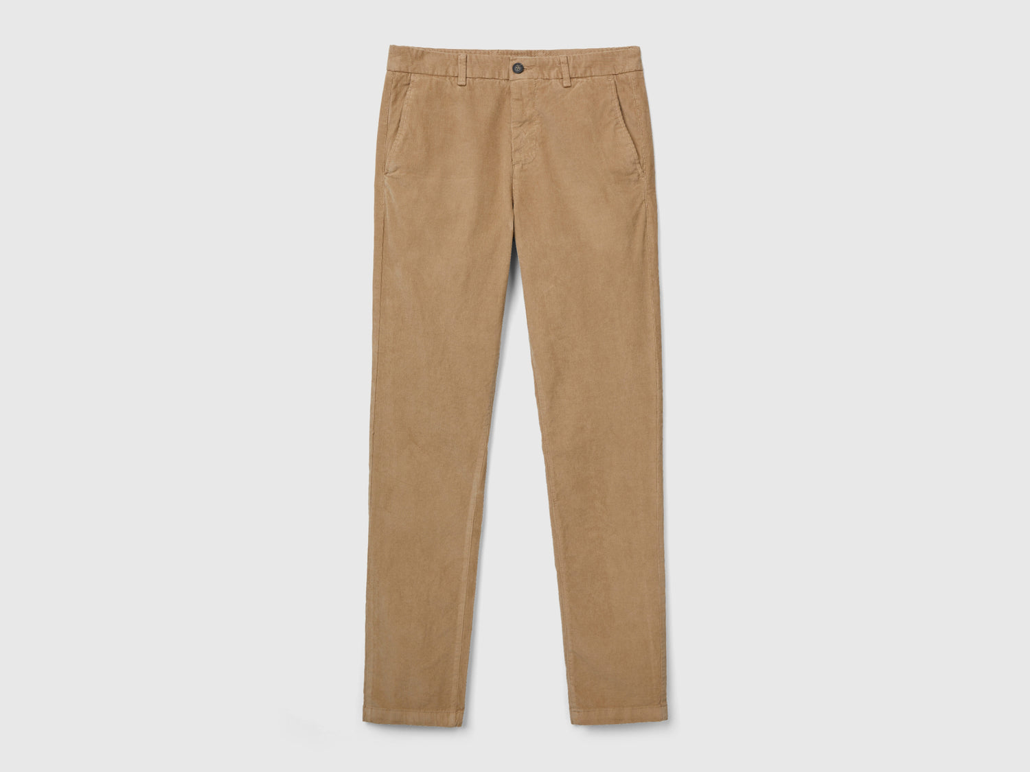 Pantaloni in velluto stretch da uomo cammello | Benetton Outlet