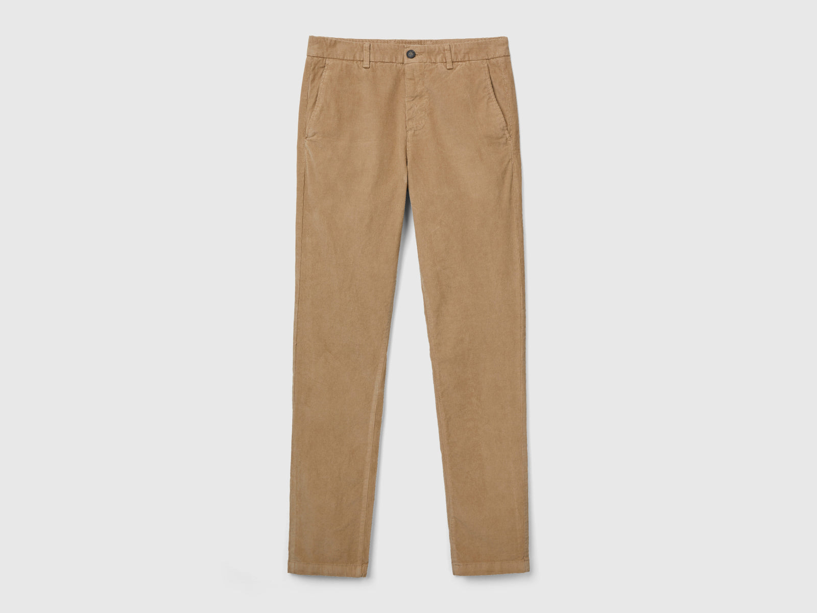Pantaloni in velluto stretch da uomo cammello | Benetton Outlet