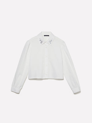 Camicia cropped con strass