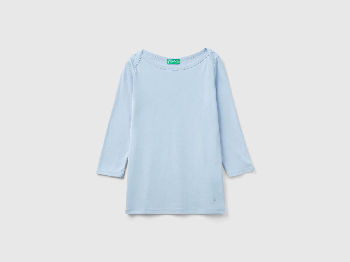 T-shirt con scollo a barchetta 100% cotone