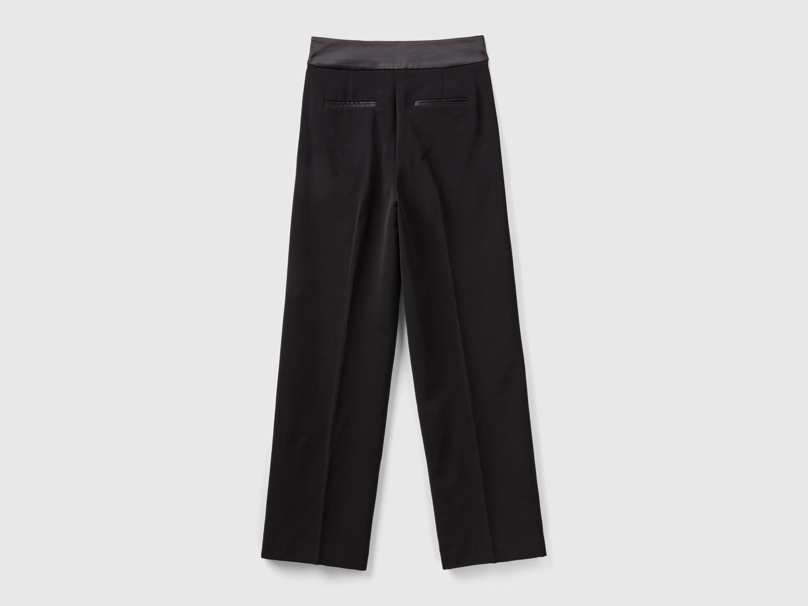 Pantaloni con cintura in raso da donna nero 2 | Benetton Outlet