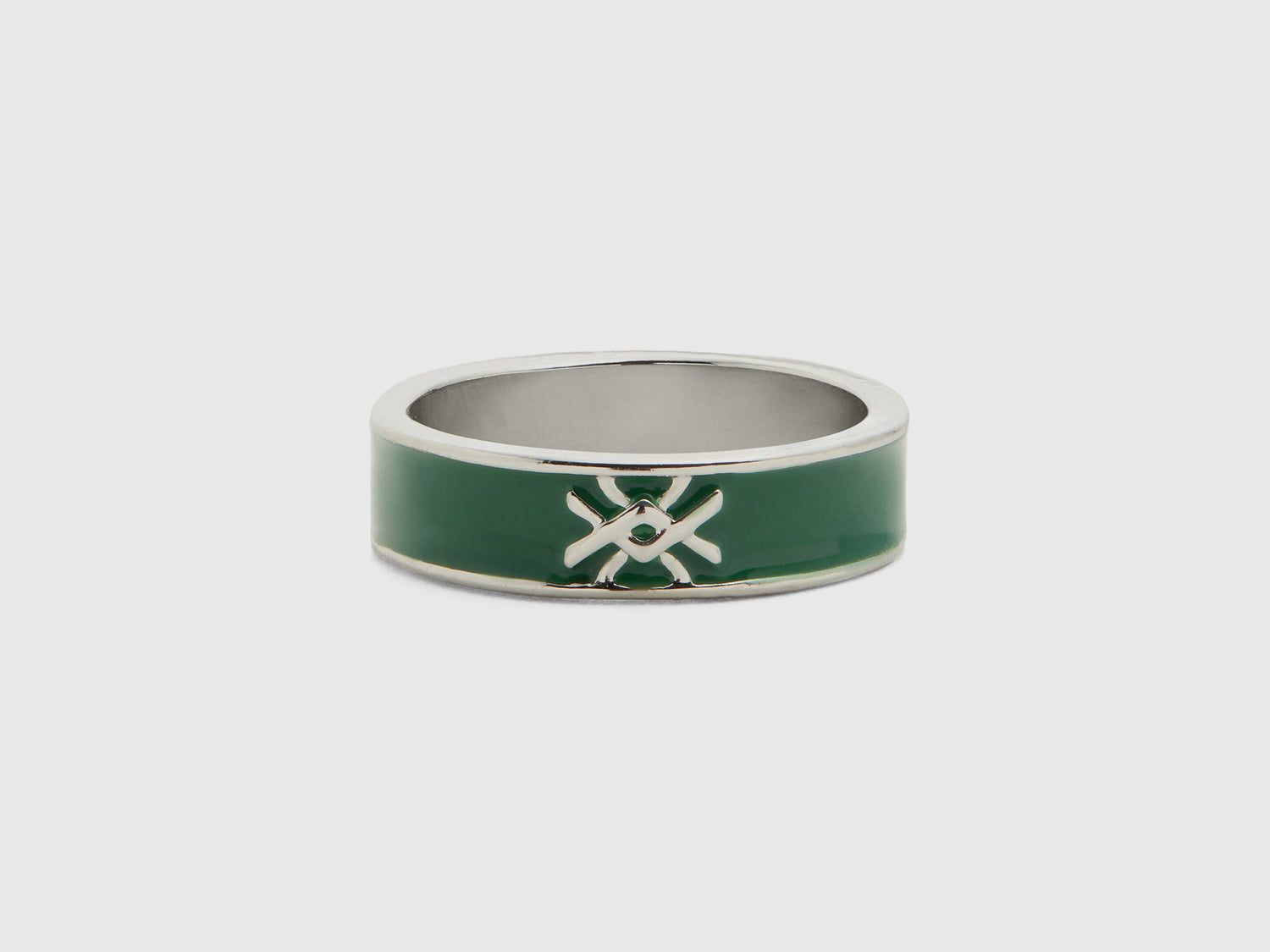 Anello a fascia con logo da donna verde | Benetton Outlet