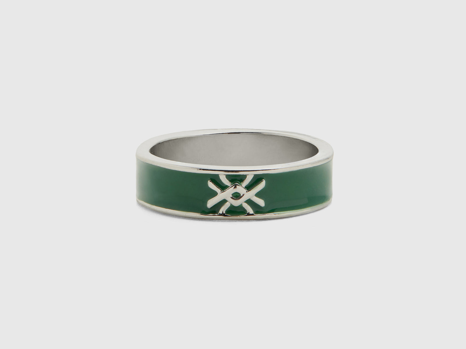 Anello a fascia con logo da donna verde | Benetton Outlet