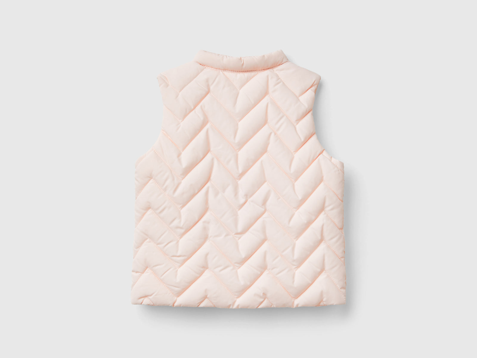 Gilet imbottito in tessuto tecnico da neonato rosa tenue 2 | Benetton Outlet