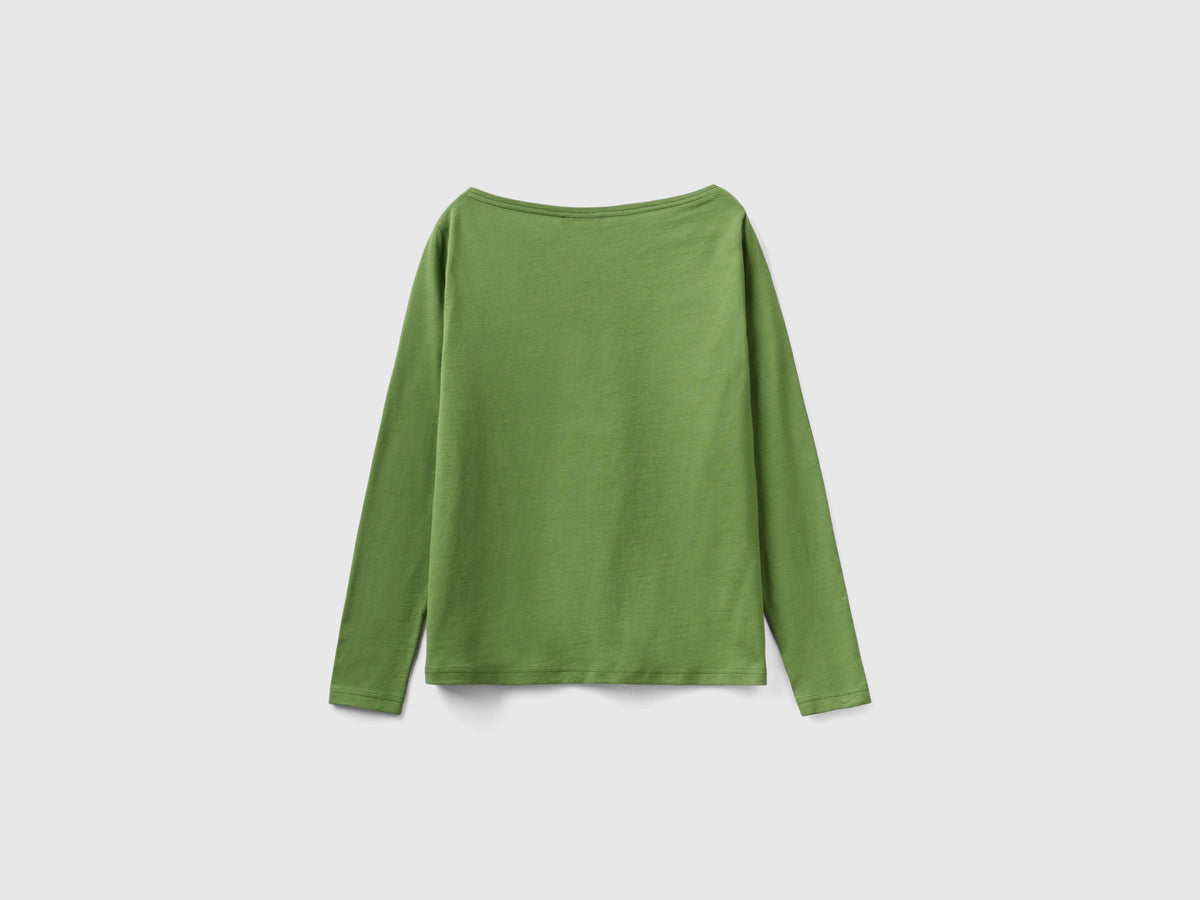T-shirt con scollo a barchetta 100% cotone