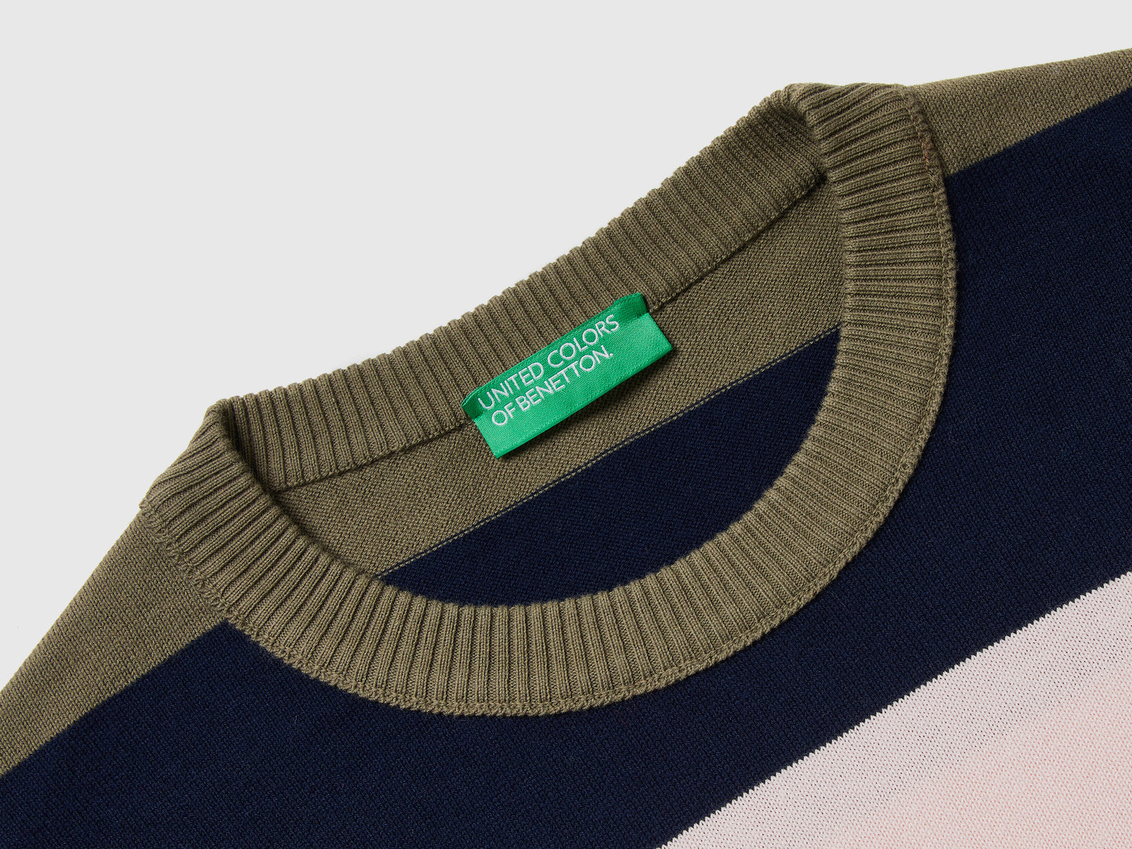 Maglia a righe in 100% cotone da uomo verde 3 | Benetton Outlet