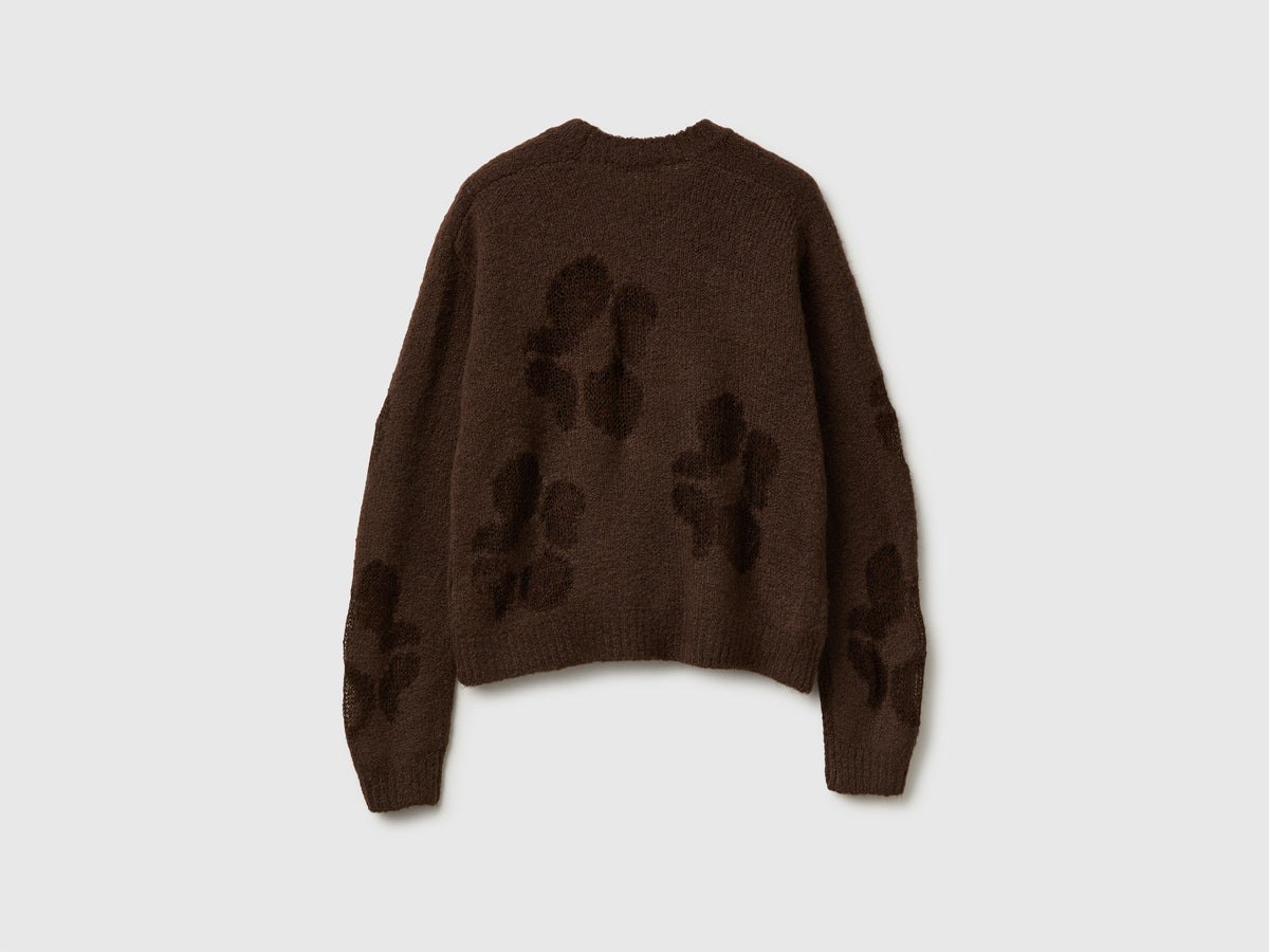 Maglia con intarsio fiori