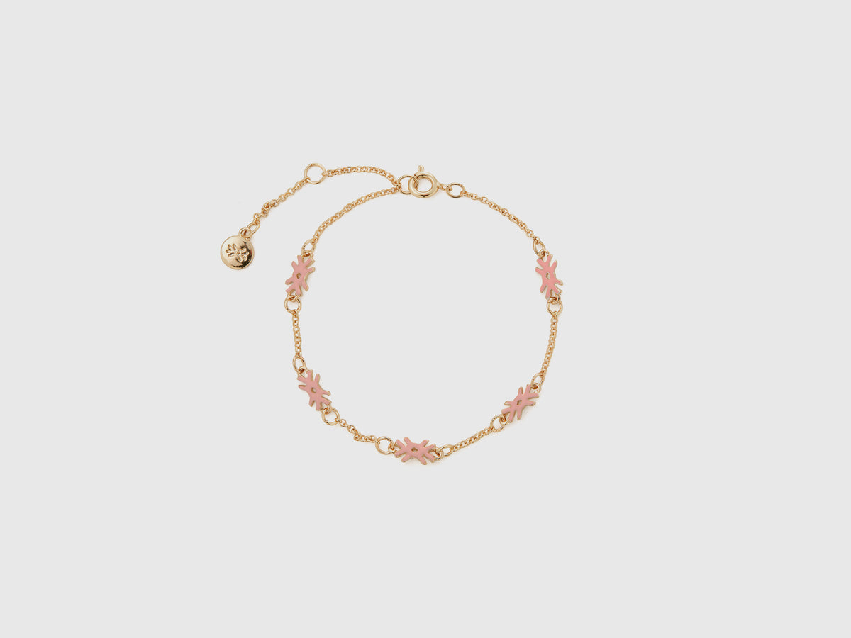 Bracelet with logos da donna rosa | Benetton Outlet